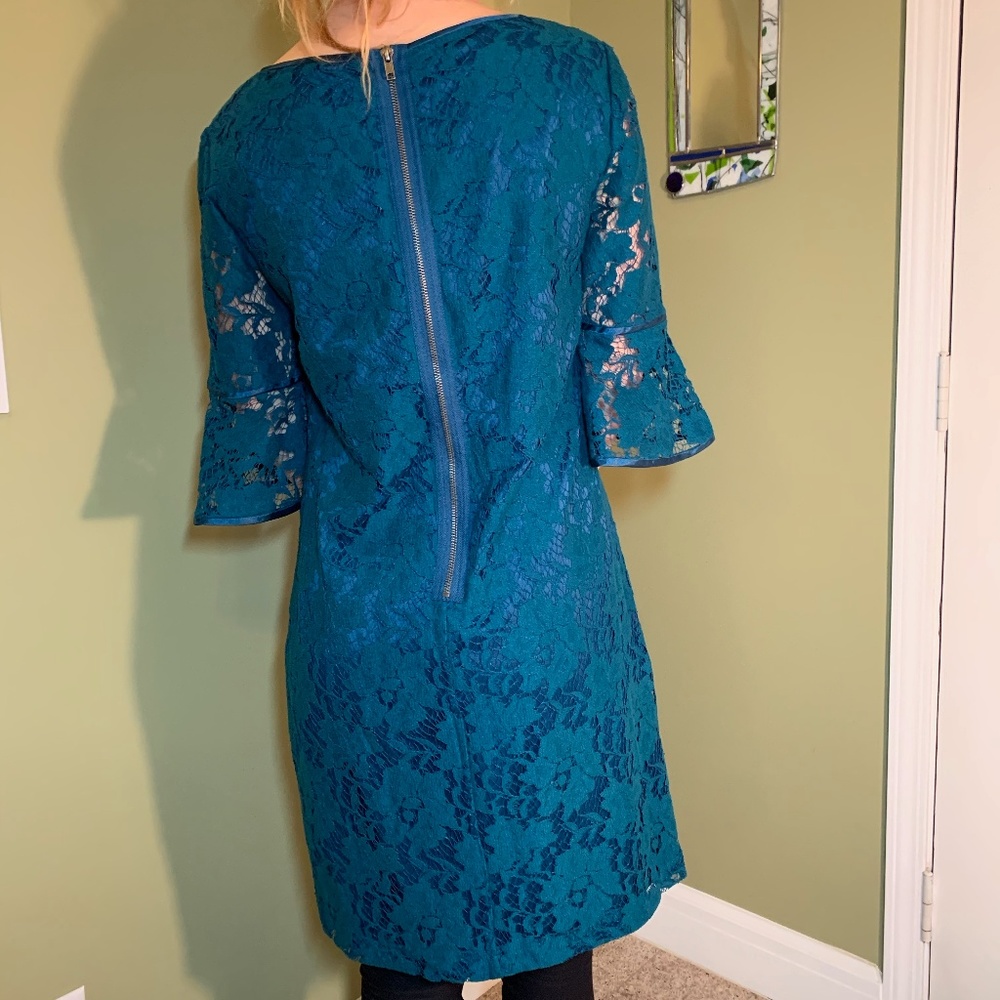 Adrianna Papell Blue Lace Dress - Picture 4 of 7
